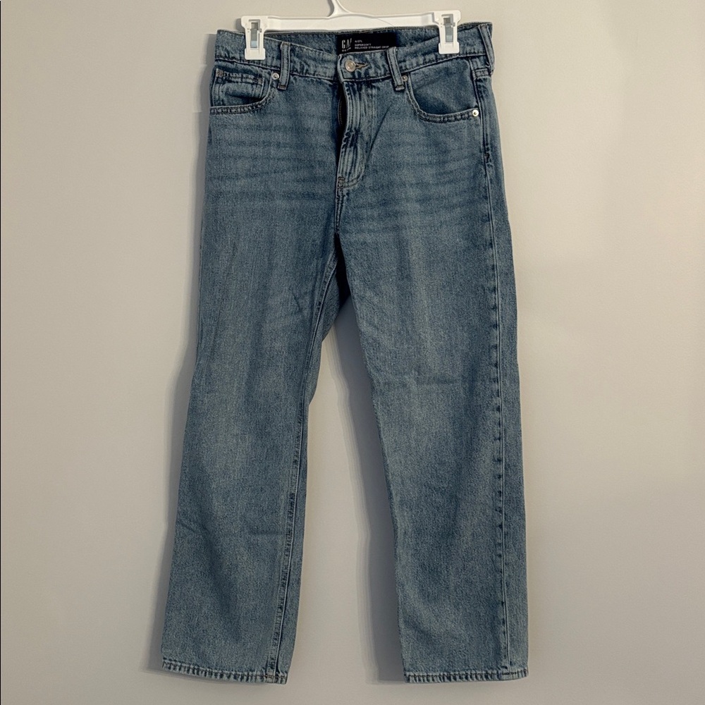 GAP Light Blue Supersoft Relaxed Straight Crop Jeans